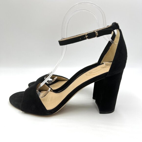 Sam Edelman Womens Size 9 Robyn Black Suede Leather Heels Sandals Shoes - Picture 6 of 14